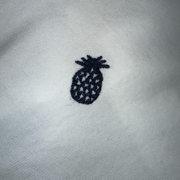 NEW Cremieux Men’s Newport Embroidered Pineapple White/Navy Cotton Shorts 35 NWT - Picture 3 of 6